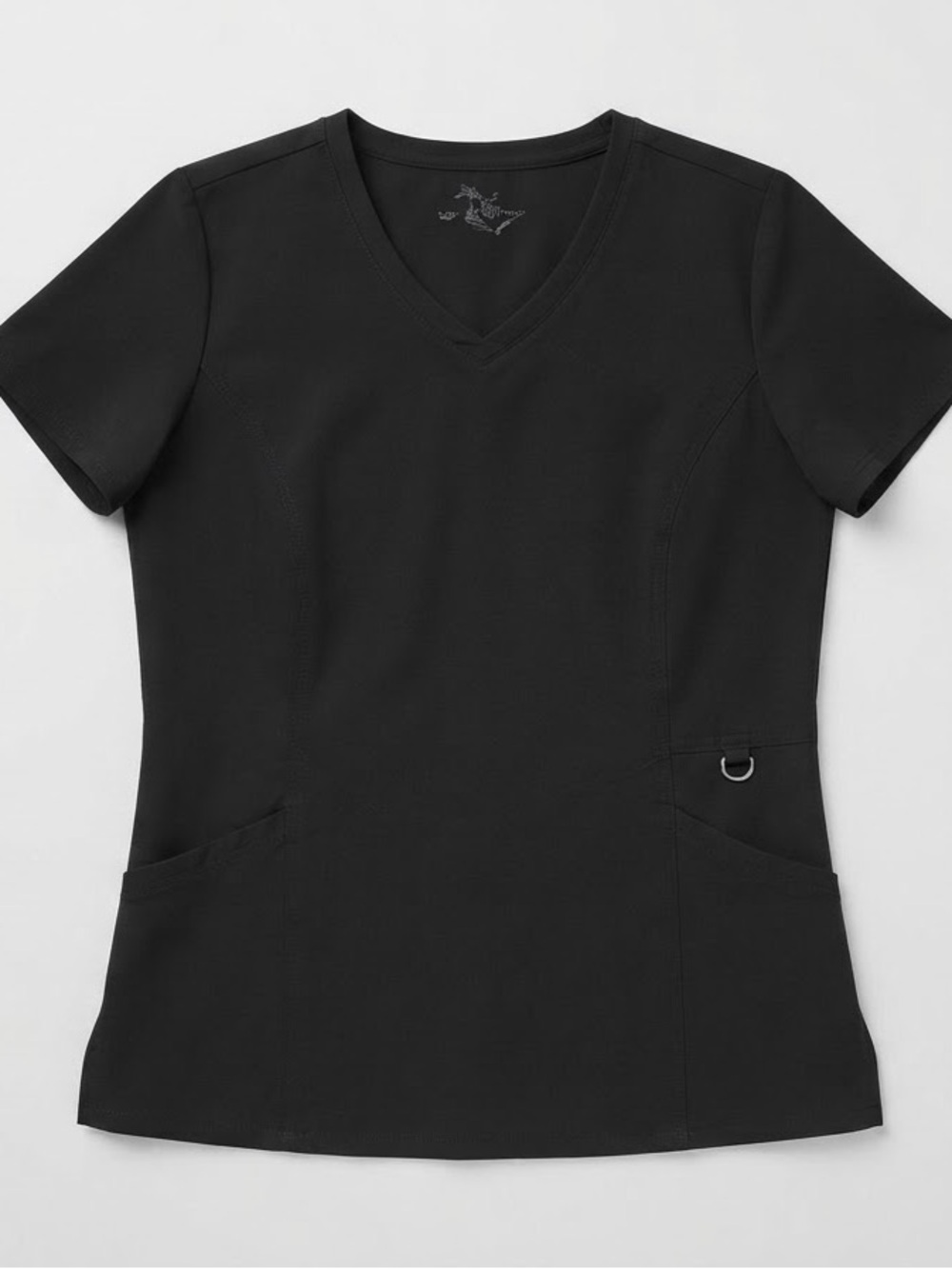 Cherokee infinity Black V-Neck Scrub Top size Small